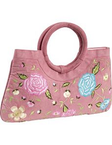 Embroidered Suede Bag by Moyna Handbags