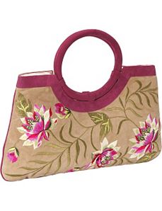 Embroidered Suede Bag by Moyna Handbags