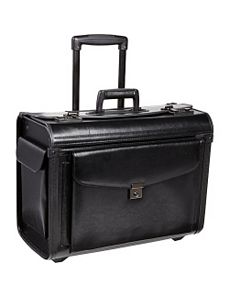 Bonded Leather Catalogue Case On Wheels by McBrine Luggage