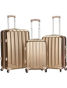 Metallic 3 Piece Hardside Spinner Set by Rockland Luggage