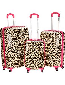 Leopard 3 Piece Hardside Spinner Set by Rockland Luggage