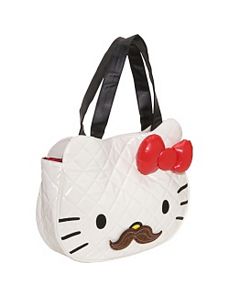 Hello Kitty Quilted Mustache Face Bag by Loungefly