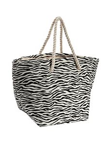 Jute and Cotton Zebra Tote by Earth Axxessories