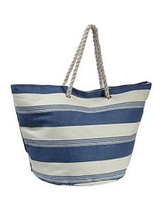 Striped Straw Tote by Earth Axxessories