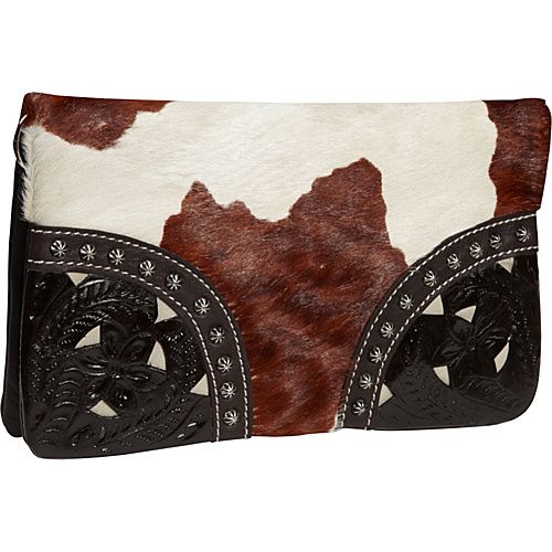 BROWN & WHITE HAIR W/ CHOCHOLATE LEATHER