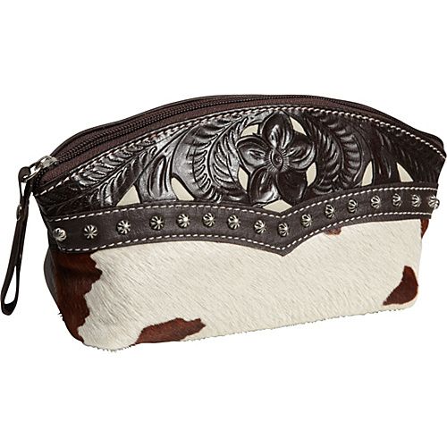 BROWN & WHITE HAIR W/ CHOCHOLATE LEATHER