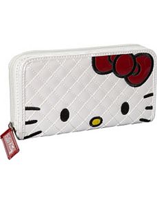 Hello Kitty Qilted Face Wallet-White by Loungefly
