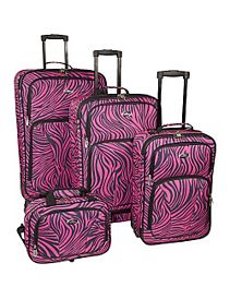 Fashion Zebra 4 Piece Spinner Set by U.S. Traveler