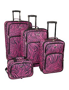 Fashion Zebra 4 Piece Spinner Set by U.S. Traveler