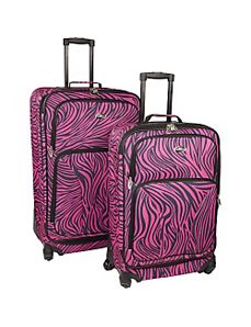 Fashion Zebra 2 Piece Spinner Set by U.S. Traveler