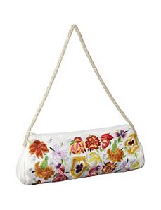 Purse w/ Silk Multi Flowers by Moyna Handbags