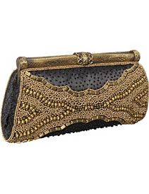 Framed Clutch w/ Mix Metal Beads by Moyna Handbags