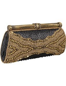 Framed Clutch w/ Mix Metal Beads by Moyna Handbags
