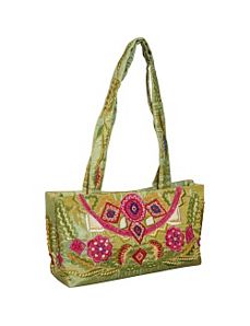 Tote w/ Rect Folk Patchwork by Moyna Handbags