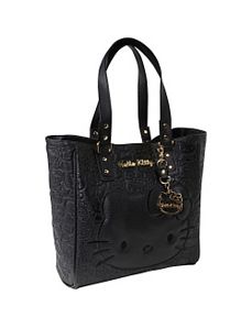 Hello Kitty Black Embossed Face Tote by Loungefly