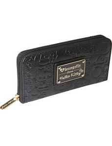 Hello Kitty Black Embossed Face Wallet by Loungefly