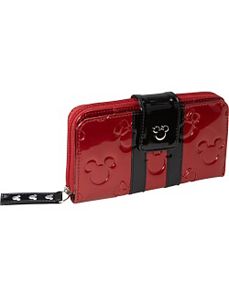 Minnie Mouse Red/Black Patent Embossed Wallet by Loungefly