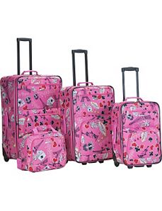 Vegas 4 Piece Printed Luggage Set by Rockland Luggage
