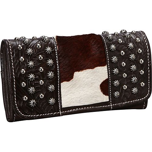 BROWN & WHITE HAIR W/ CHOCHOLATE LEATHER