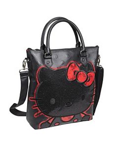 Hello Kitty Polka Dot Embossed Glitter Tote by Loungefly