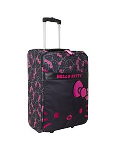 Hello Kitty Black & Pink Rolling Luggage by Loungefly