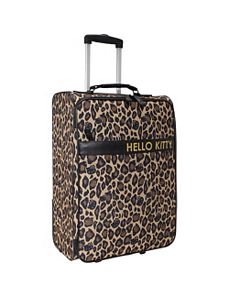Hello Kitty Leopard Rolling Luggage by Loungefly