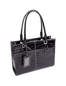 Elena Faux Patent Croco Ladies' Business Tote by McKlein USA
