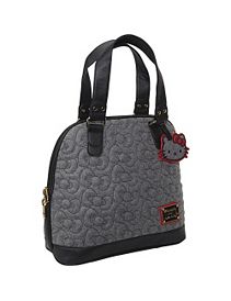 Hello Kitty Gray Quilted Bows Satchel by Loungefly