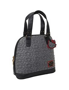 Hello Kitty Gray Quilted Bows Satchel by Loungefly