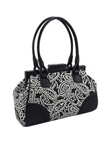 Paisley Printed Double Handle Framed Satchel with by Koret Handbags