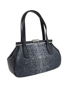 Stingray Embossed Leather Snap Double Handle Satch by Koret Handbags