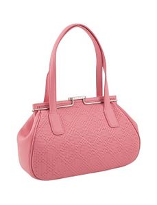Perforated Leather Double Handle Satchel by Koret Handbags