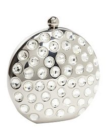 Crystal Round Metal Clutch by Magid
