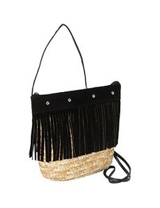 Fringed Milan Straw Crossbody by Magid