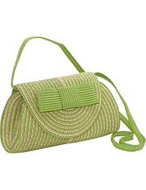 Two Tone Stripe Paper Bow Clutch/Crossbody by Magid