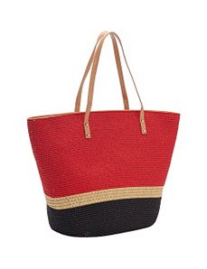 Two Tone Mix Stripe Paper Tote by Magid