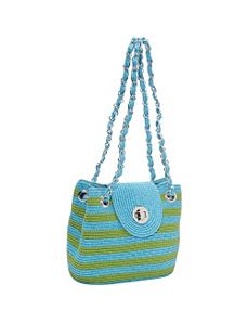 Two-Tone Stripe Double Handle Chain Paper Shoulder by Magid