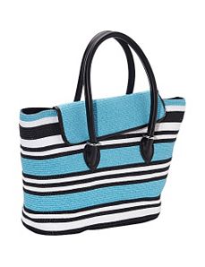 Mix Stripe Paper Straw Tote by Magid