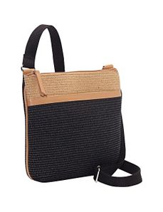 Two-tone Paper Straw Crossbody by Magid