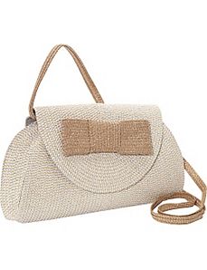 Lurex Paper Straw Bow Clutch/Crossbody by Magid