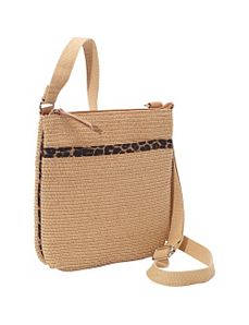 Leopard Trim Paper Crossbody Bag by Magid