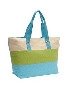 Oversize Tri-Tone Paper Beach Tote by Magid