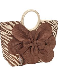Animal Print Paper Value Straw Bracelet Tote by Magid