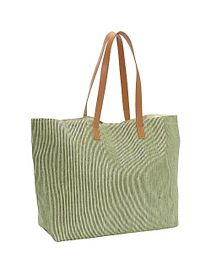 Striped Metallic Paper Straw Value Beach Tote by Magid