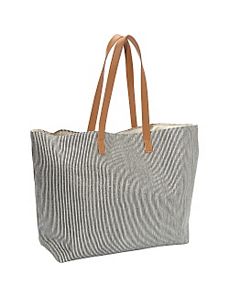 Striped Metallic Paper Straw Value Beach Tote by Magid