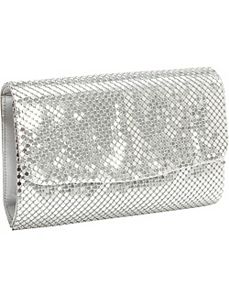 Metal Mesh Solid Clutch by Magid