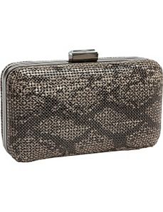 Metal Mesh Animal Print Box Clutch by Magid