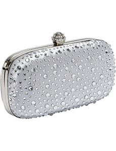 Satin Handbag with Stones and Metal Frame by Coloriffics Handbags