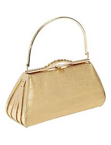 Textured Metallic Handbag with Metal Frame by Coloriffics Handbags