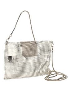 Graphic Mixed Mesh Crossbody by Whiting and Davis